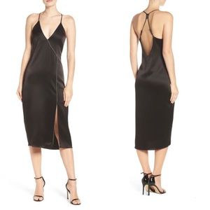 Halston Heritage Satin Slip Cocktail Dress